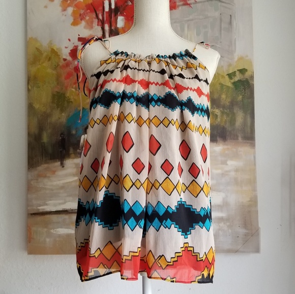 Zara Tops - 🌻 Zara Boho Top Medium Aztec Tribal NWT Flowy